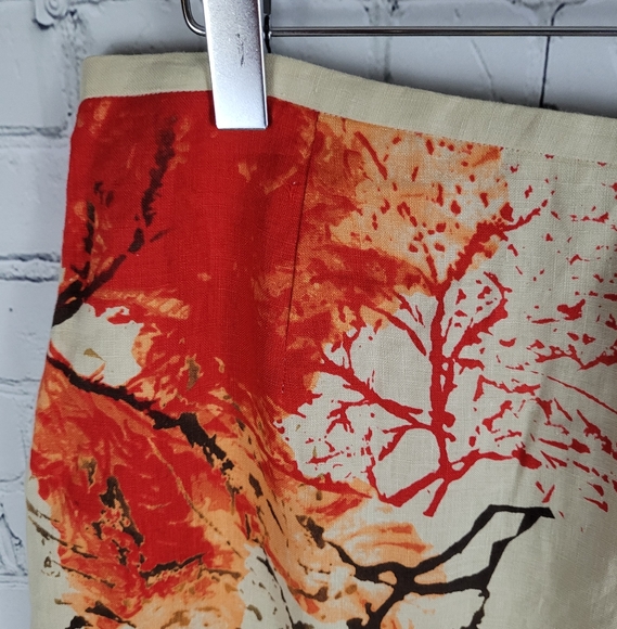 NYGARD | 100% linen foliage tree design fully lined skirt - Picture 2 of 6